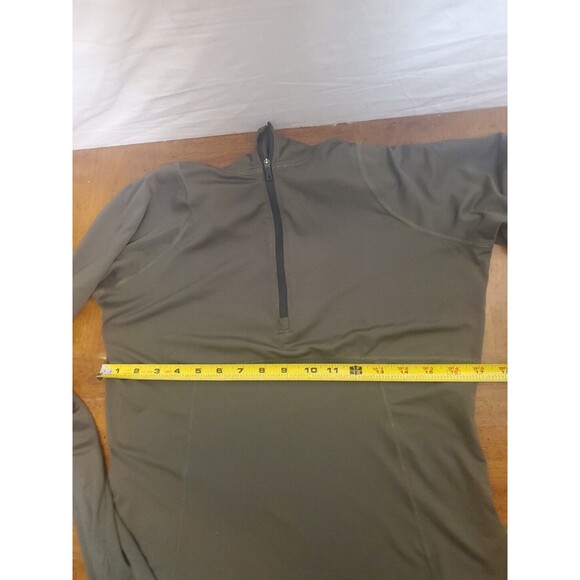North Face Olive Green 1/4 Zip Pullover Long Sleeve Athletic Athleisure Shirt M - Picture 7 of 9